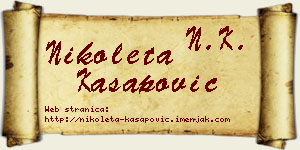 Nikoleta Kasapović vizit kartica